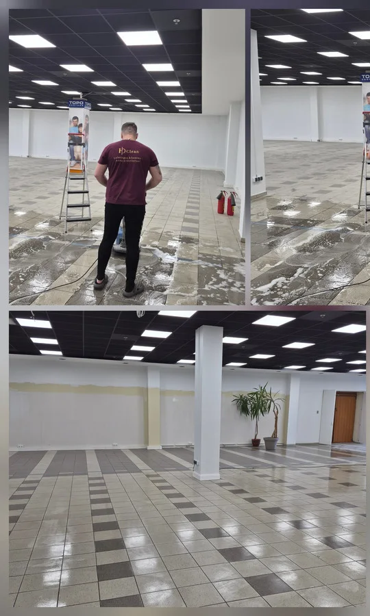 HD Clean atliekamas komercinių patalpų grindų valymas